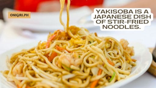yakisoba japanese dish of stir fried noodles